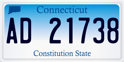 CT license plate AD21738
