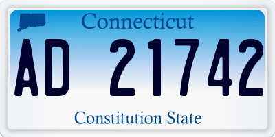CT license plate AD21742