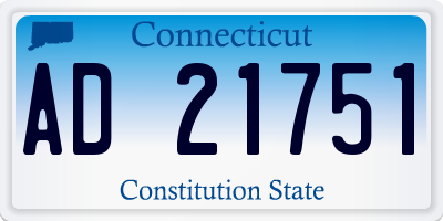 CT license plate AD21751