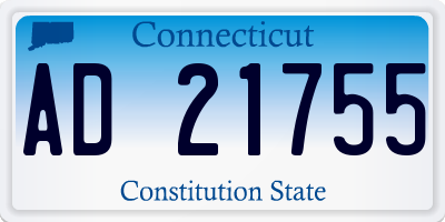 CT license plate AD21755