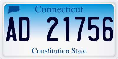 CT license plate AD21756