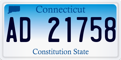 CT license plate AD21758