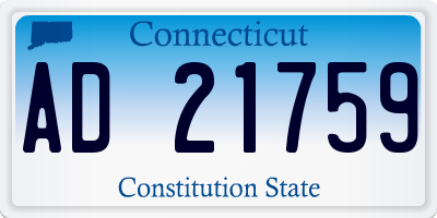 CT license plate AD21759