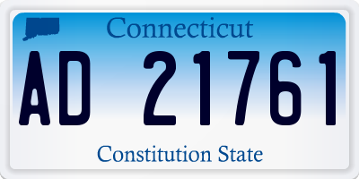 CT license plate AD21761