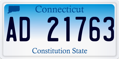 CT license plate AD21763