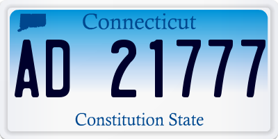CT license plate AD21777