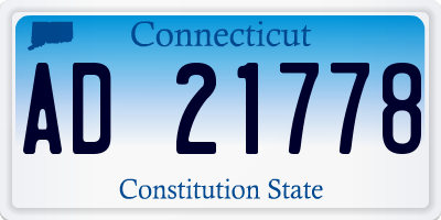 CT license plate AD21778