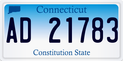CT license plate AD21783