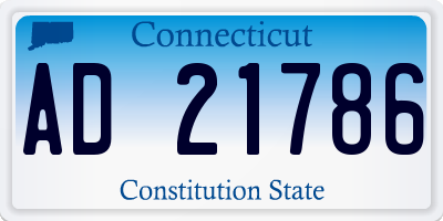 CT license plate AD21786