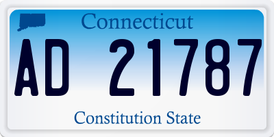 CT license plate AD21787
