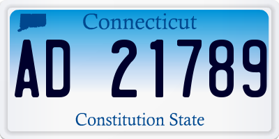 CT license plate AD21789