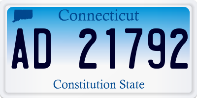 CT license plate AD21792