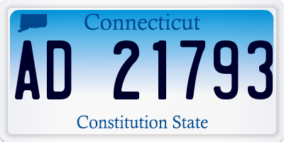 CT license plate AD21793
