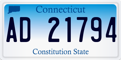 CT license plate AD21794
