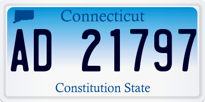 CT license plate AD21797