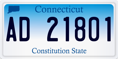 CT license plate AD21801