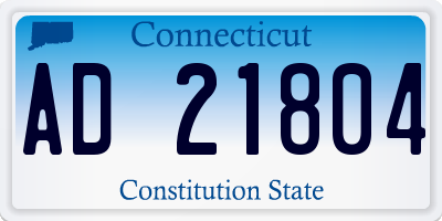 CT license plate AD21804