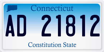 CT license plate AD21812