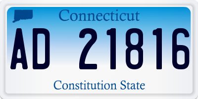 CT license plate AD21816