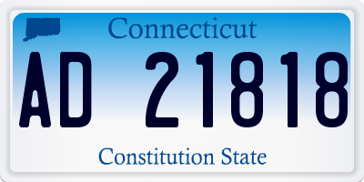 CT license plate AD21818