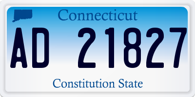 CT license plate AD21827