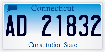 CT license plate AD21832