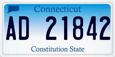 CT license plate AD21842
