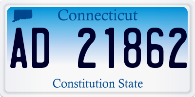 CT license plate AD21862
