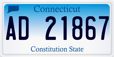 CT license plate AD21867
