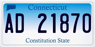 CT license plate AD21870