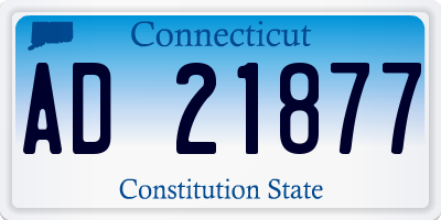 CT license plate AD21877