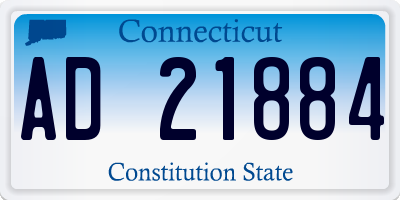 CT license plate AD21884
