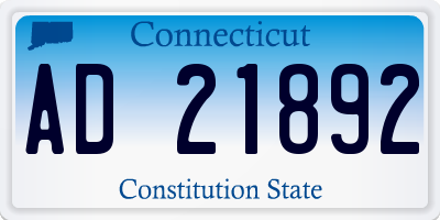 CT license plate AD21892