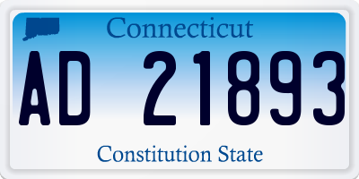 CT license plate AD21893