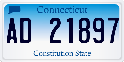 CT license plate AD21897