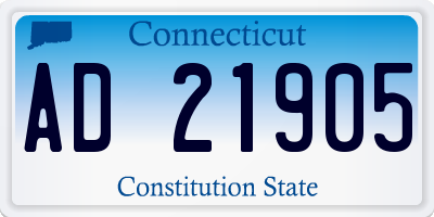 CT license plate AD21905
