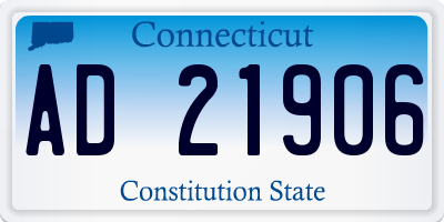 CT license plate AD21906