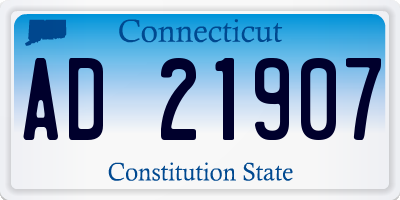 CT license plate AD21907