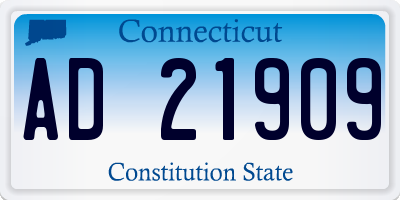 CT license plate AD21909