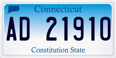 CT license plate AD21910