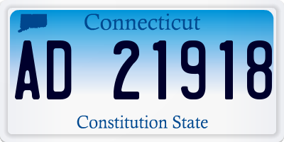 CT license plate AD21918