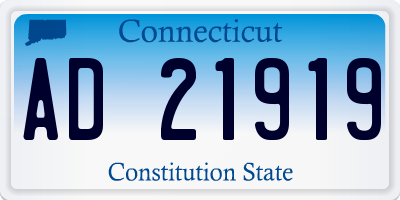 CT license plate AD21919