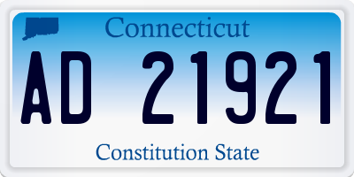 CT license plate AD21921