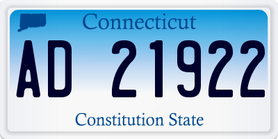 CT license plate AD21922