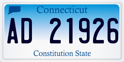 CT license plate AD21926