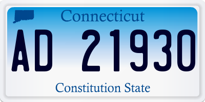 CT license plate AD21930