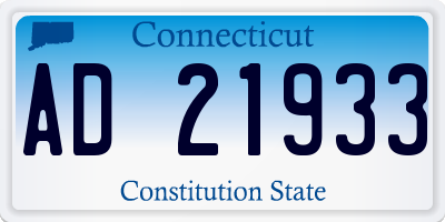 CT license plate AD21933