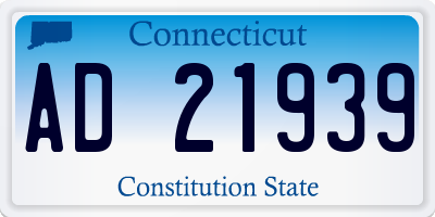 CT license plate AD21939