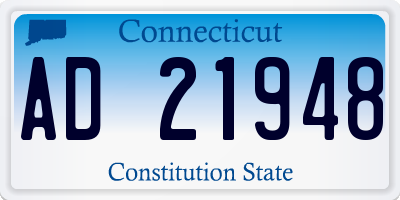 CT license plate AD21948
