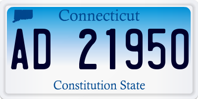 CT license plate AD21950